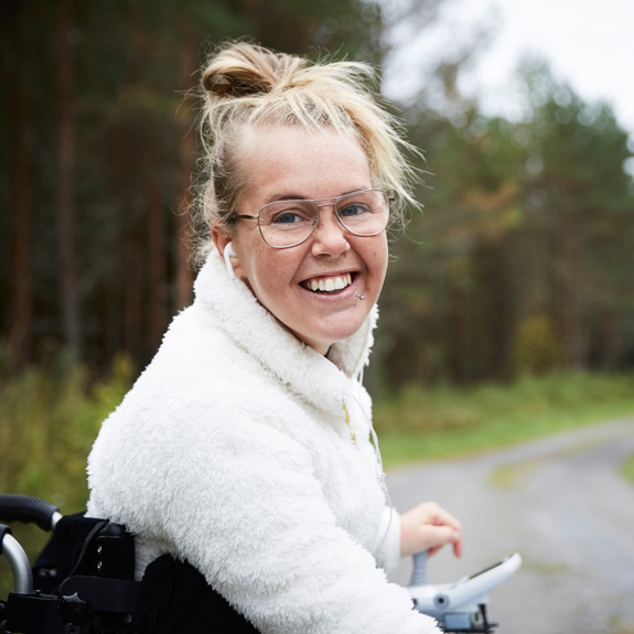 Young woman on a weelchair