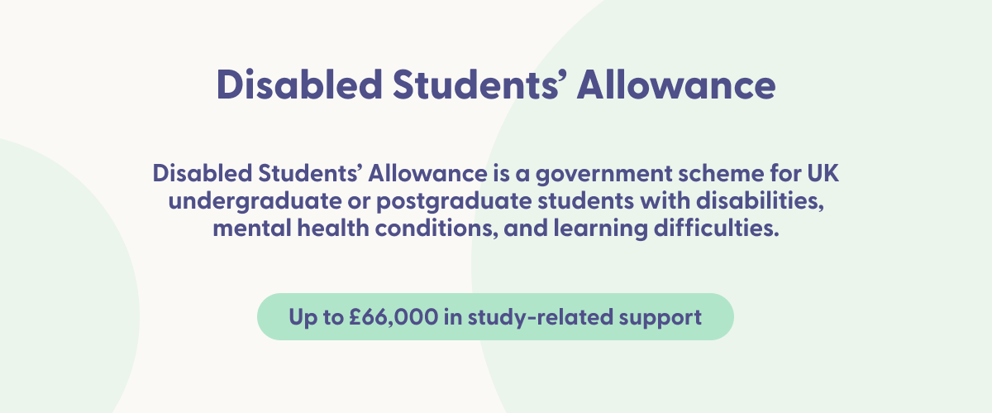 Graphic explaining disabled students' allowance