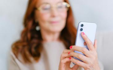 woman holding phone